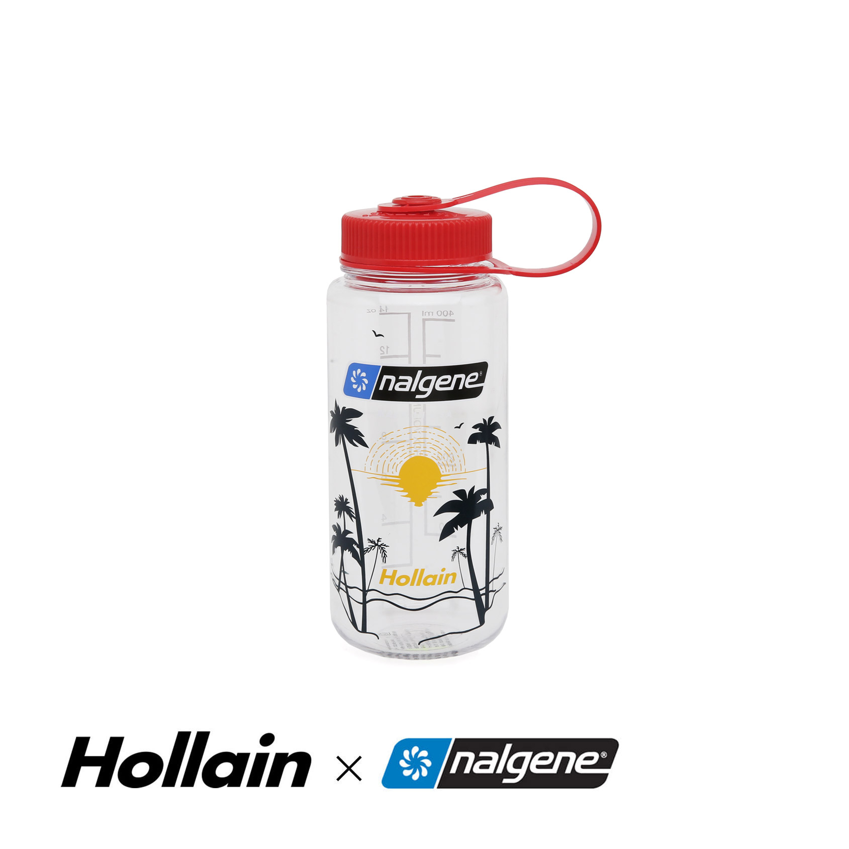 [홀라인x날진] SUSTAIN WATER BOTTLE 0.5L (PalmTree) (CLEAR RED CAP)
