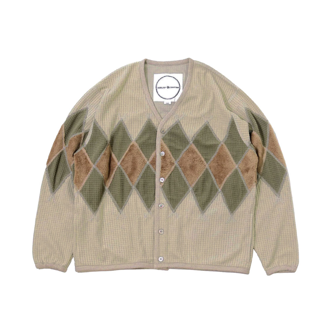 [블랍아웃피터]ARGYLE FLEECE CARDIGAN (TAN)