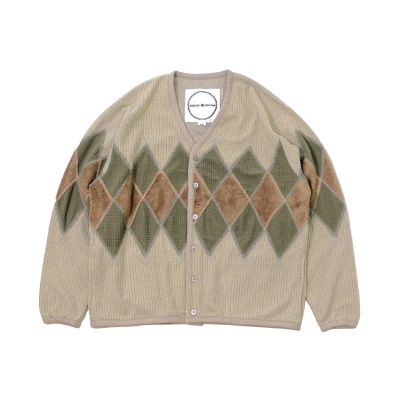[블랍아웃피터]ARGYLE FLEECE CARDIGAN (TAN)