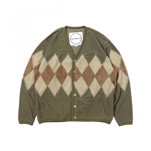 [블랍아웃피터]ARGYLE FLEECE CARDIGAN (MOSS)
