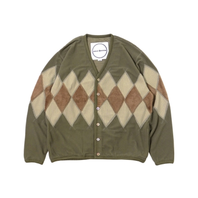 [블랍아웃피터]ARGYLE FLEECE CARDIGAN (MOSS)