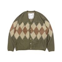 [블랍아웃피터]ARGYLE FLEECE CARDIGAN (MOSS)