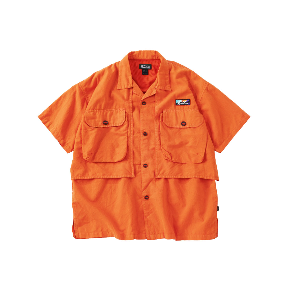 [마나스타시]HEMP POP VENT SHIRT  (ORANGE)