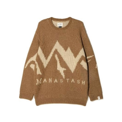 [마나스타시]MANASTASH LOGO SWEATER (BROWN)