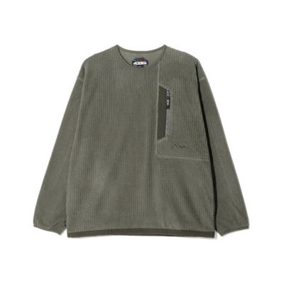 [마나스타시]GRID FLEECE CREW (OLIVE)