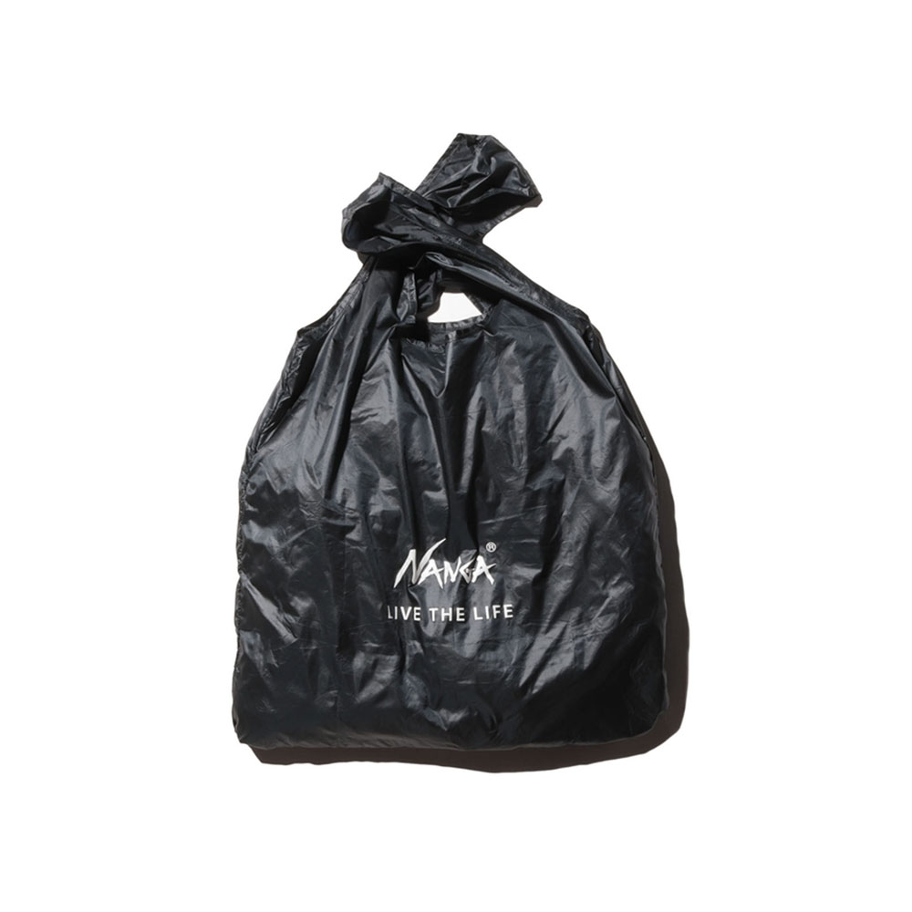 [난가] NANGA POCKETABLE ECO BAG (LIVE THE LIFE) (BLACK)