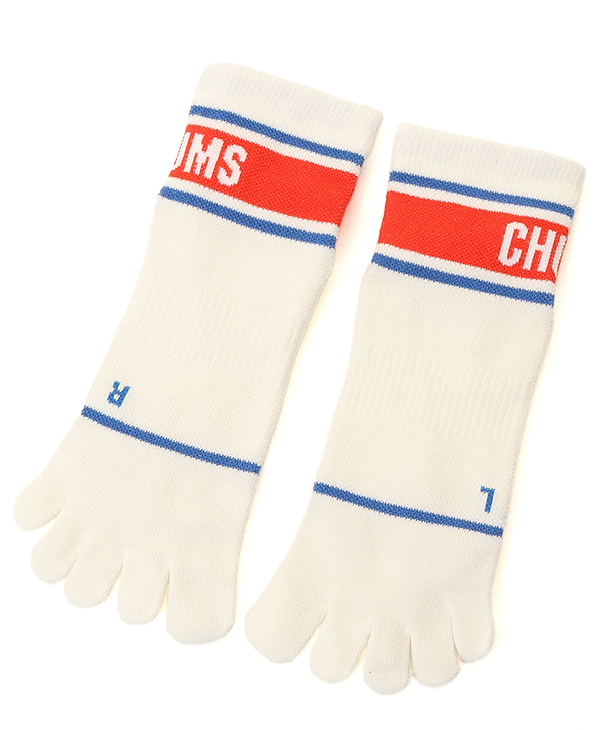 [첨스] Runnning Line Crew Toe Socks (WHITE)