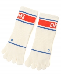 [첨스] Runnning Line Crew Toe Socks (WHITE)