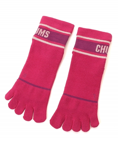 [첨스] Runnning Line Crew Toe Socks (ROSE)