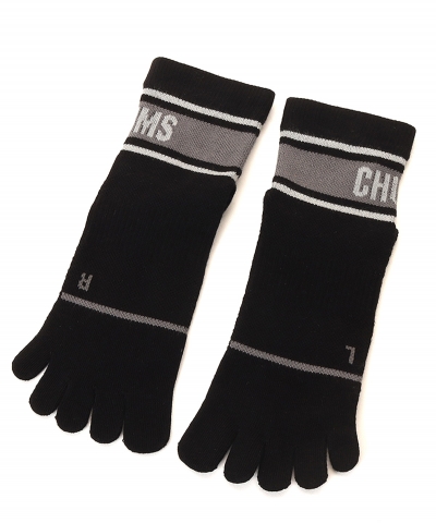 [첨스] Runnning Line Crew Toe Socks (BLACK)
