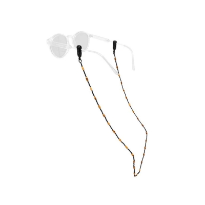 [첨스] Beaded Retainer (TAN/BLACK WOOD BEAD)