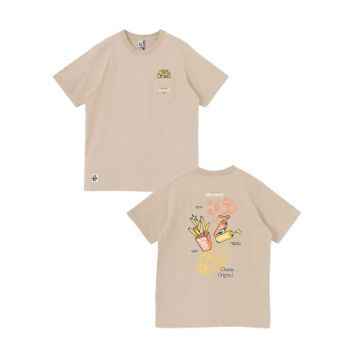 [첨스] Anti-Bug Fast Food Pocket T-Shirt (LIGHT KHAKI)