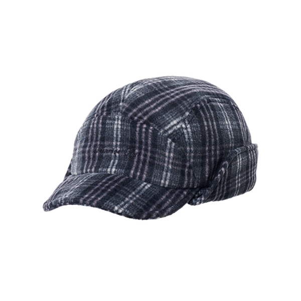 [캐피디자인] FLEECE CHECK TROOPER HAT (BLACK)