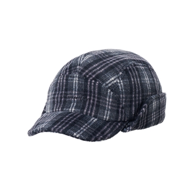 [캐피디자인] FLEECE CHECK TROOPER HAT (BLACK)