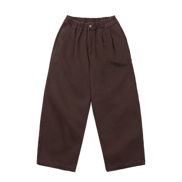 [캐피디자인] TWO TUCK WIDE KATION PANTS (BROWN)