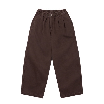 [캐피디자인] TWO TUCK WIDE KATION PANTS (BROWN)