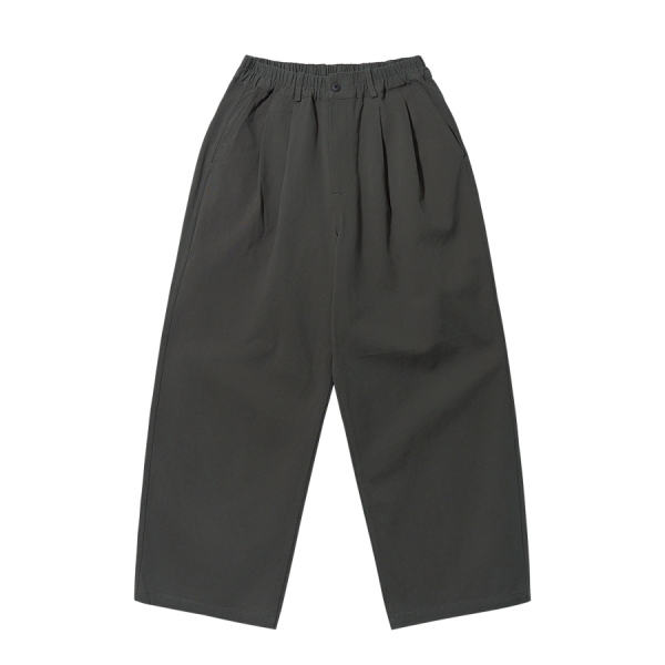 [캐피디자인] TWO TUCK WIDE TWILL PANTS (CHARCOAL)