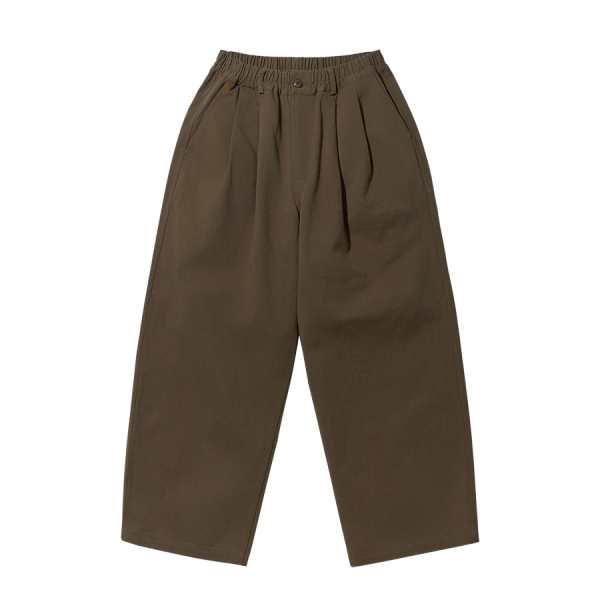 [캐피디자인] TWO TUCK WIDE TWILL PANTS (BROWN)